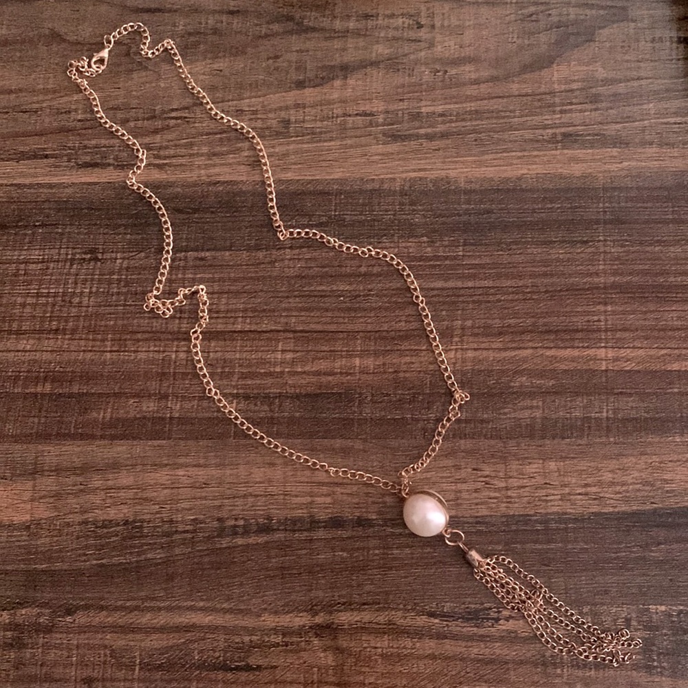 Gold Pearl Accent Necklace